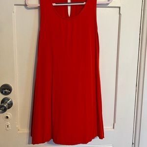 Straight and flowy red dress